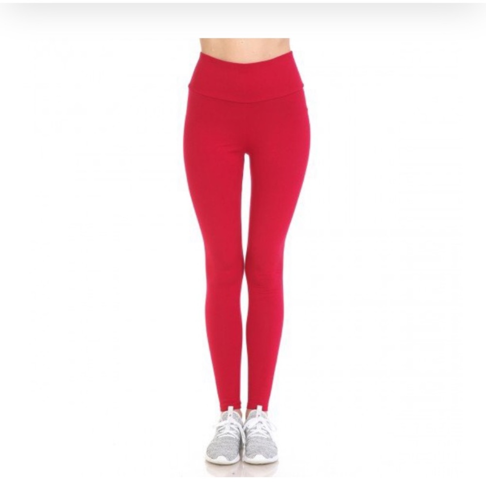 Red High Waist Legging